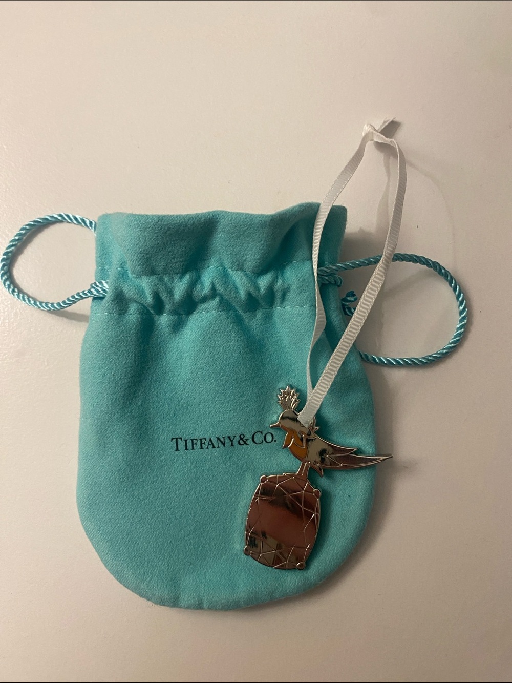 Tiffany Bird on a Rock Ornament